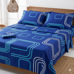 Juego de Sábanas Azul Rey Estampado Premium 180 Hilos Ajuste Perfecto