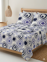 Juego de Sábanas Azul Cielo Estampado Premium 180 Hilos Ajuste Perfecto