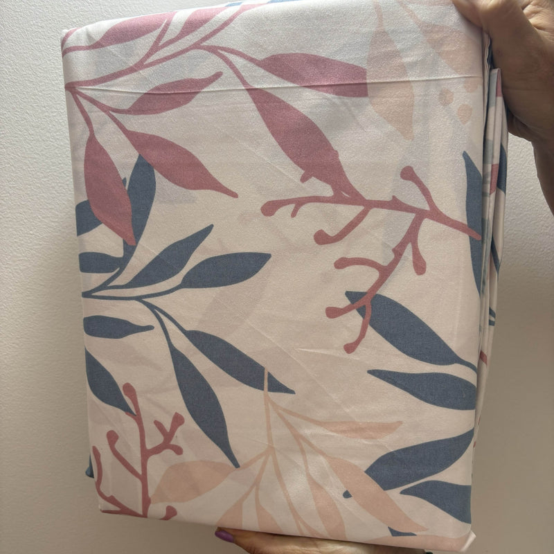 Juego de Sábanas Estampado Hojas Premium 180 Hilos Ajuste Perfecto