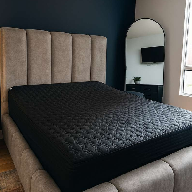 Protector de Colchón Premium Termosellado Negro Antialérgico