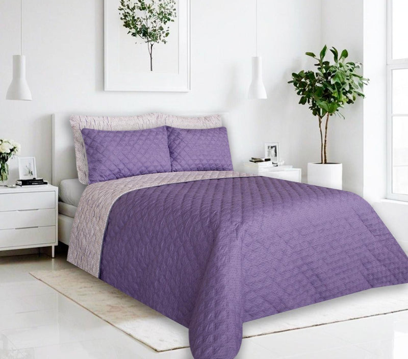 Colcha Doble Faz en Polialgodón Towy Morado