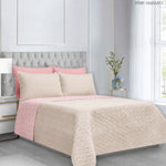 Colcha Doble Faz Rosado y Beige