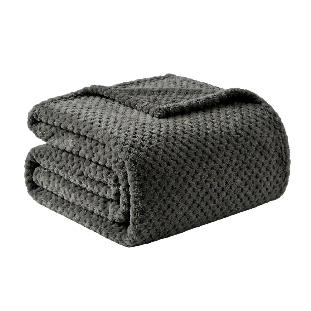 Cobija Térmica Liviana Gris Oscuro 190x200: Calor Perfecto sin Peso para Noches de Máximo Confort