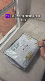 Colcha Doble Faz en Polialgodón Blanco y Beige